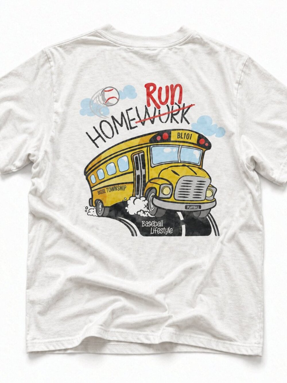Baseball Lifestyle Run Homework Bus Tee